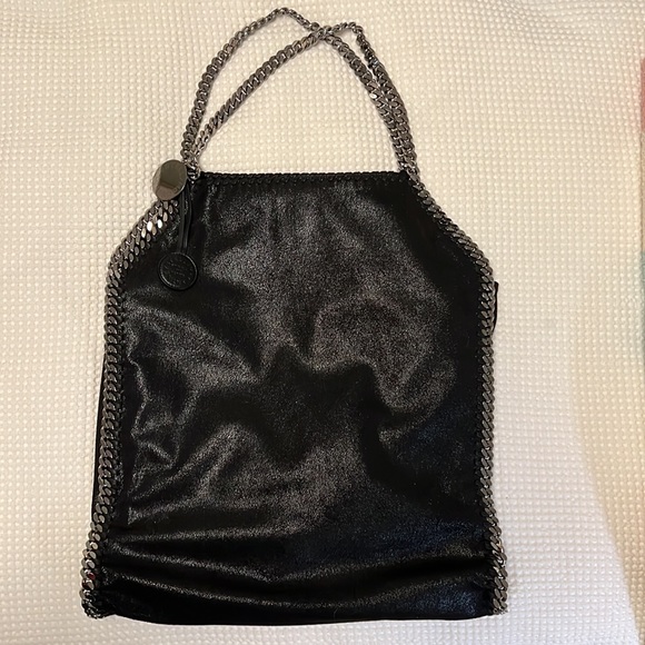 Stella Mccartney 2 Chain Falabella Tote Shoulder Bag In Black - Picture 2 of 11